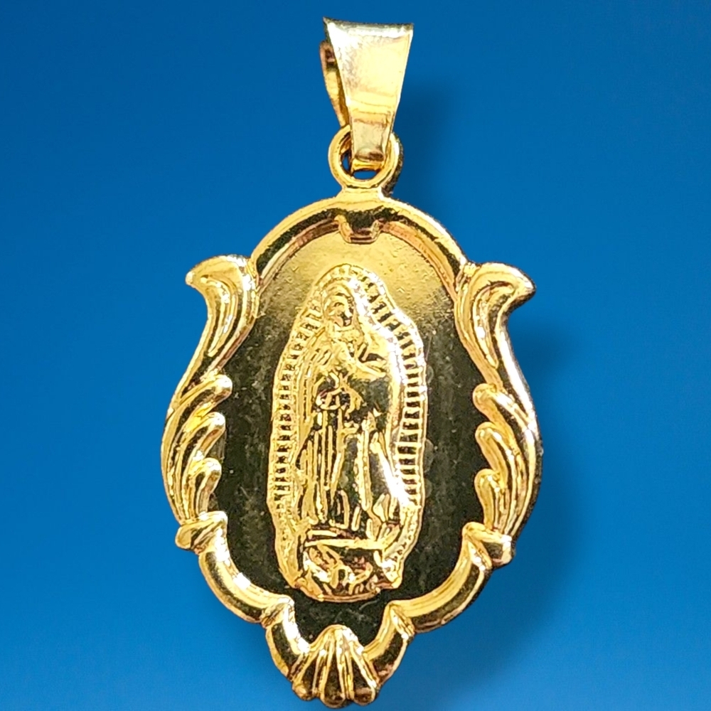 18K Gold Filled Guadalupe Religious Medal Pendant